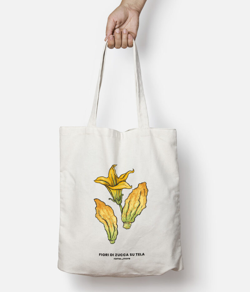 Tote bag 'Fiore di Zucca su Tela'